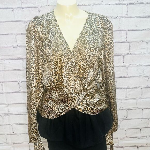 Ronny Kobo Crosella Blouse in Leopard Print - Picture 1 of 8